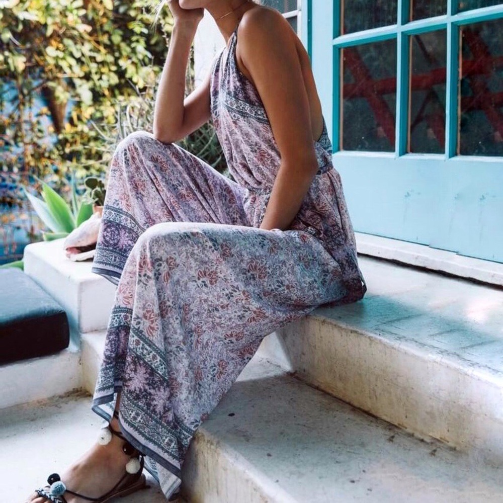 Patterned Flowy Jumpsuit